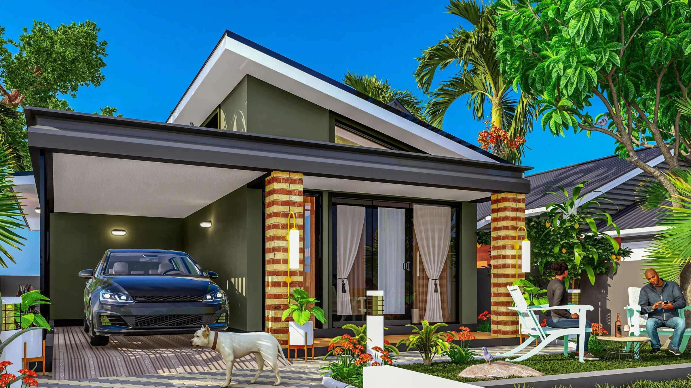 Architectural impression: a house designed for a 200 m² stand, design B