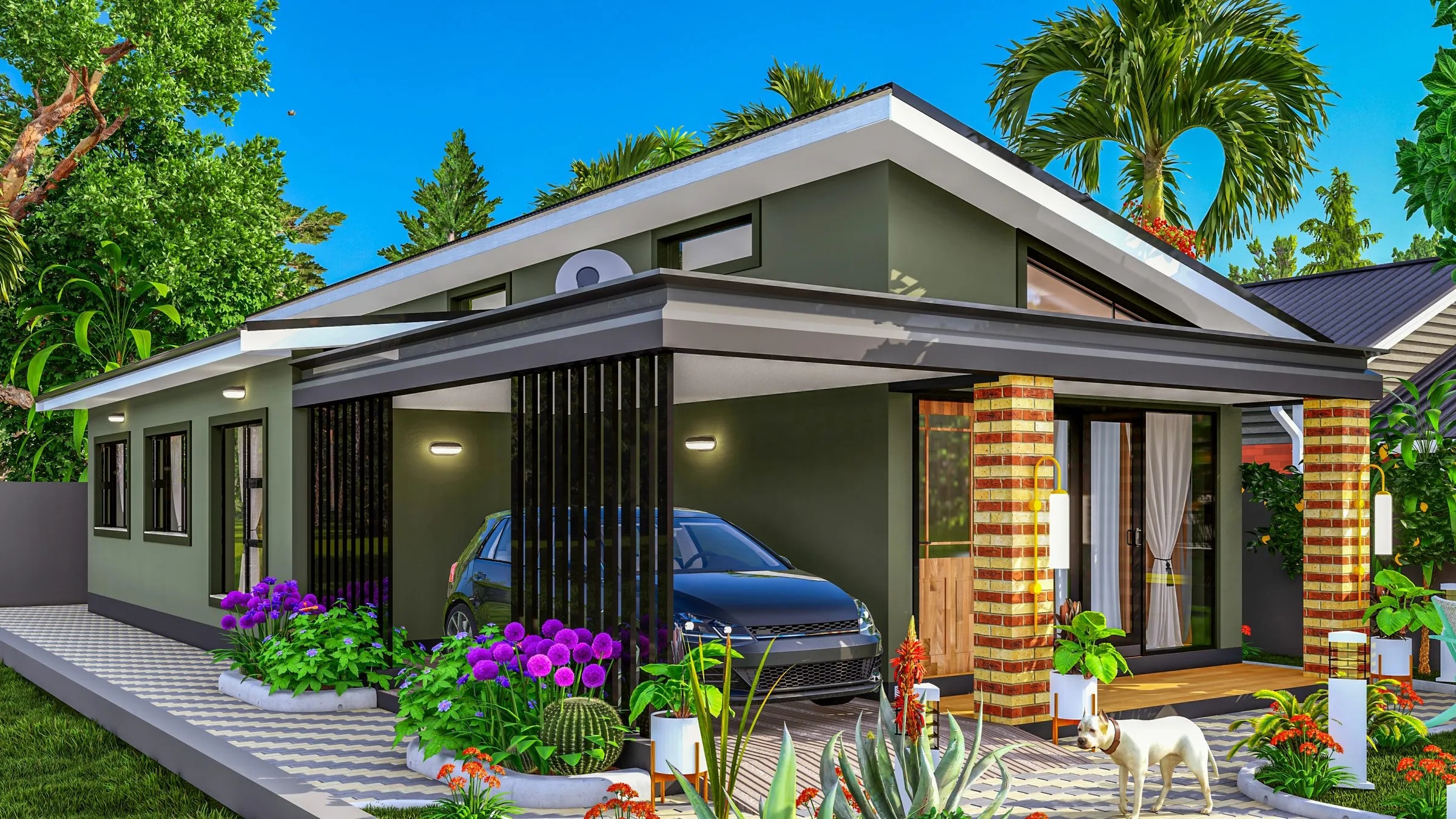 Architectural impression: a house designed for a 200 m² stand, design C