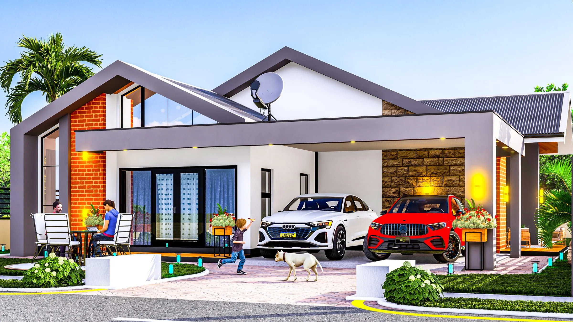 Architectural impression: a house designed for a 400 m² stand, design B