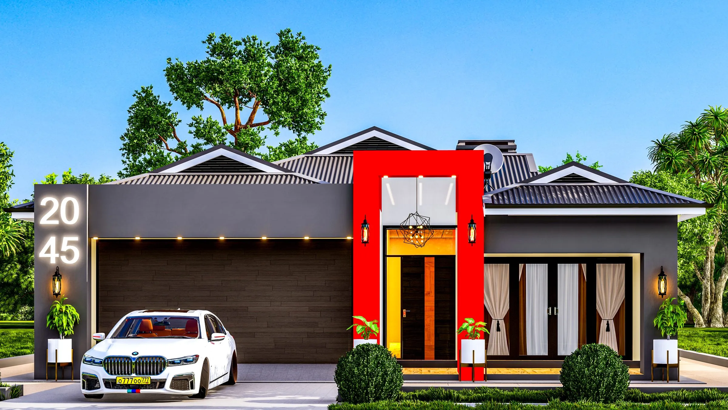 Architectural impression: a house designed for a 400 m² stand, design C